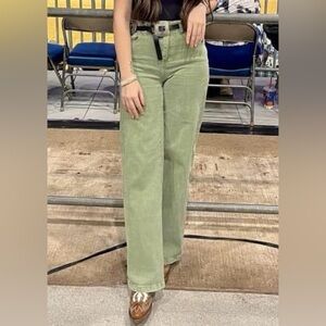 Olive High Rise Tummy Control Straight Leg Jeans
